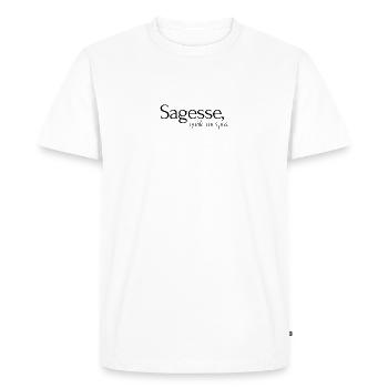 Sagesse, guide mes pas. - T-shirt Premium bio Homme - blanc - Devant - Nico (187cm)