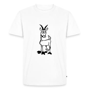 chèvre - T-shirt Premium bio Homme - blanc - Devant - Nico (187cm)