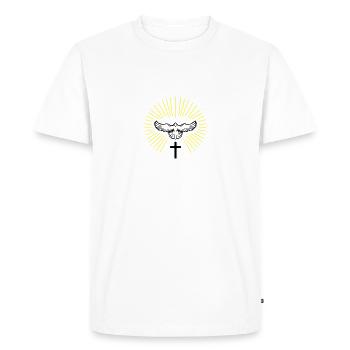 colombe de l'esprit saint 02 - T-shirt Premium bio Homme - blanc - Devant - Nico (187cm)