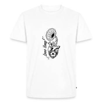 Heart love song - T-shirt Premium bio Homme - blanc - Devant - Nico (187cm)