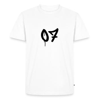 Day: 07 - Men's Premium Organic T-Shirt - white - Front - Nico (187cm)