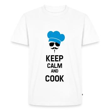 Cook with Moustache - T-shirt Premium bio Homme - blanc - Devant - Nico (187cm)