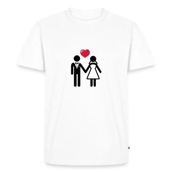 Mariée et le marié avec coeur - T-shirt Premium bio Homme - blanc - Devant - Nico (187cm)