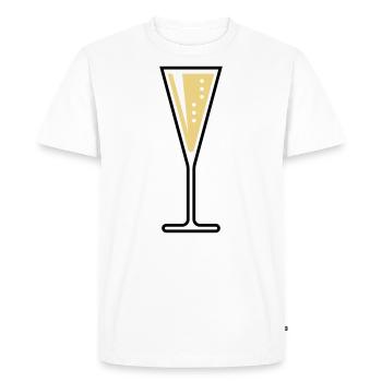 Glass Of Sparkling Wine (Funnel / Closed / 3C) - Men's Premium Organic T-Shirt - white - Front - Nico (187cm)