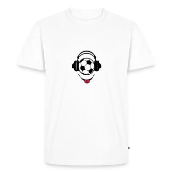 casque headphones football dj smiley1 - T-shirt Premium bio Homme - blanc - Devant - Nico (187cm)