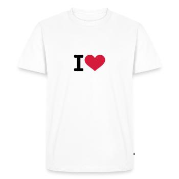 I heart love - T-shirt Premium bio Homme - blanc - Devant - Nico (187cm)