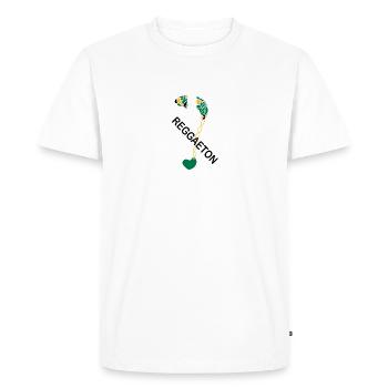 Mon cœur bat pour le reggaeton - T-shirt Premium bio Homme - blanc - Devant - Nico (187cm)