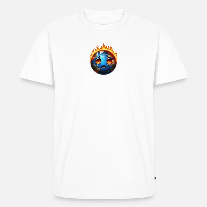 Burning sad earth - Men's Premium Organic T-Shirt - white