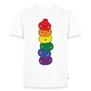 Dumpling Turm Regenbogen LGTBQ Pride Dim Sum - Männer Premium Bio T-Shirt - Weiß - Vorne - Nico (187cm)