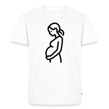 femme enceinte - T-shirt Premium bio Homme - blanc - Devant - Nico (187cm)