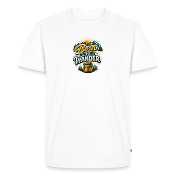 Né pour vagabonder en montagne - T-shirt Premium bio Homme - blanc - Devant - Nico (187cm)