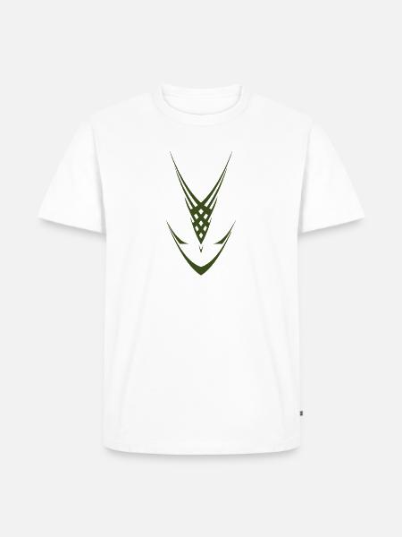 Geometrische Grün-Verflechtung - Männer Premium Bio T-Shirt - Weiß