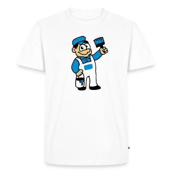 Peintre au pinceau et de la peinture - T-shirt Premium bio Homme - blanc - Devant - Nico (187cm)