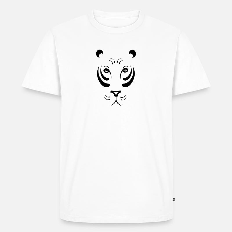 Löwin black and withe - Männer Premium Bio T-Shirt - Weiß