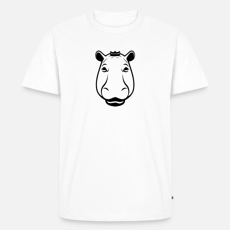 Nilpferd - Männer Premium Bio T-Shirt - Weiß