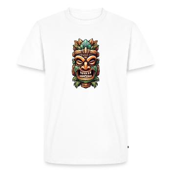 Tiki / Hawaii / Tropical / Island / Culture / Logo - Men's Premium Organic T-Shirt - white - Front - Nico (187cm)