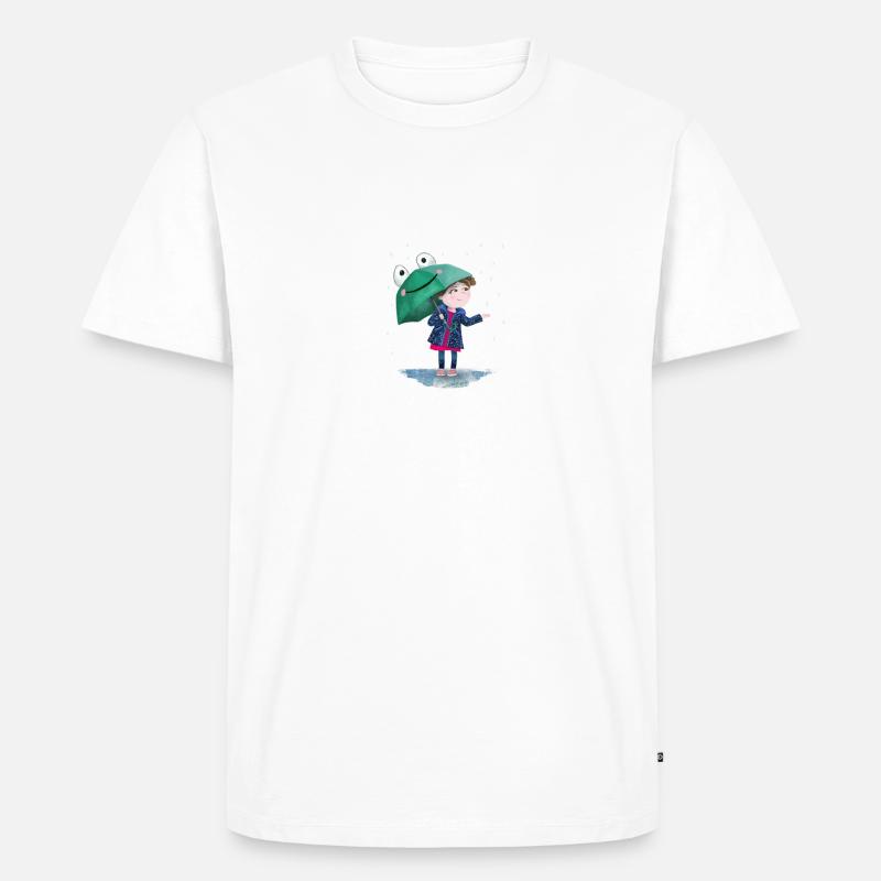 Mädchen mit Regenschirm - Männer Premium Bio T-Shirt - undefined