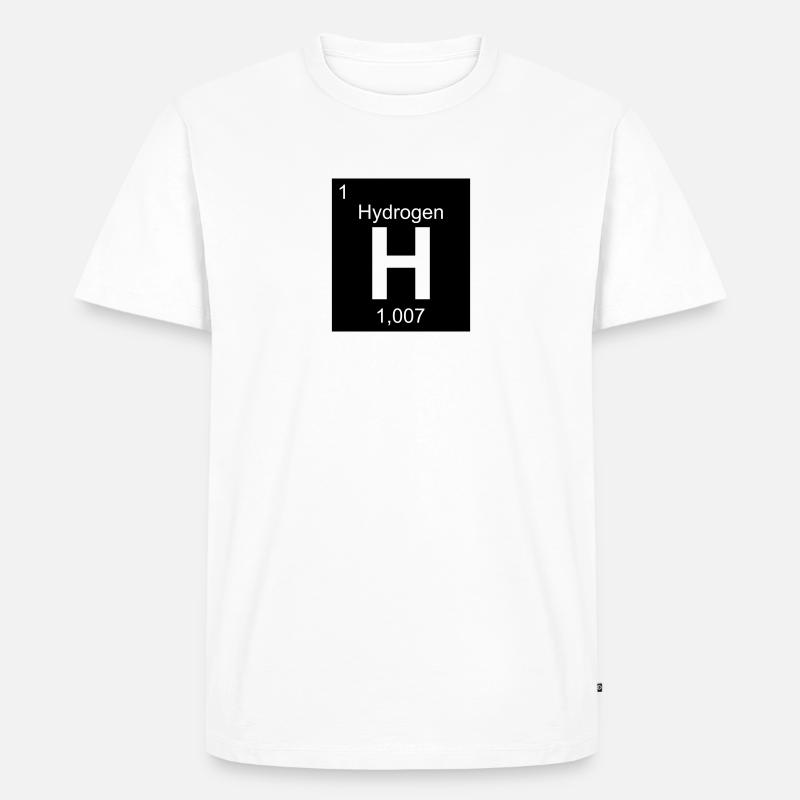 Wasserstoff Atom Periodensystem Hydrogen Element - Männer Premium Bio T-Shirt - Weiß