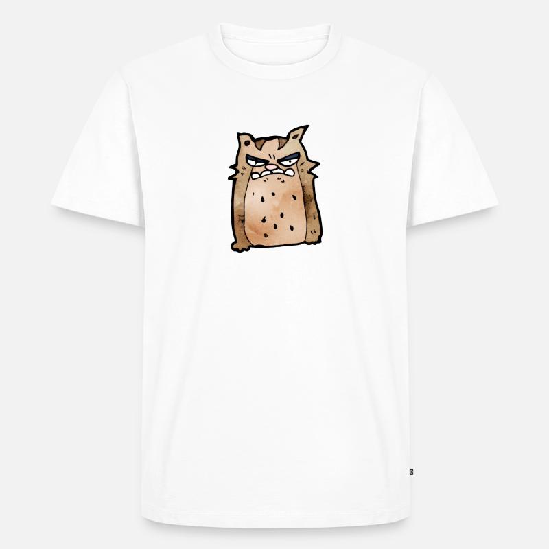 crumpy cat cartoon #2 - Männer Premium Bio T-Shirt - Weiß