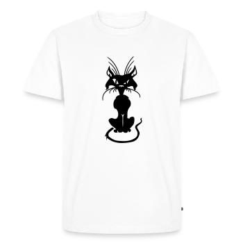 Bad Cat - T-shirt Premium bio Homme - blanc - Devant - Nico (187cm)