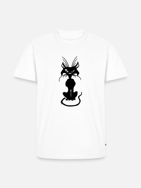 Böse Katze - Männer Premium Bio T-Shirt - Weiß