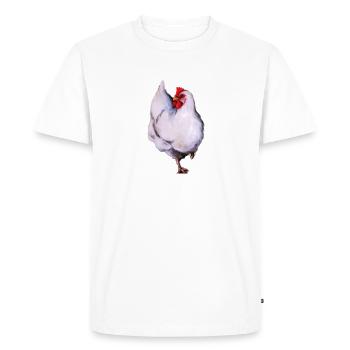 White hen - Men's Premium Organic T-Shirt - white - Front - Nico (187cm)