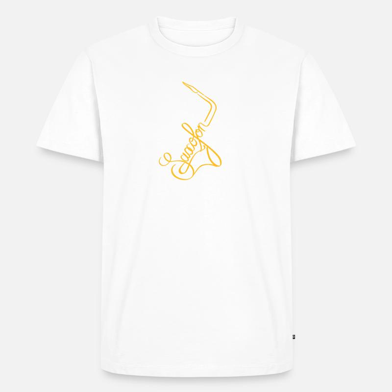 Saxophon - Männer Premium Bio T-Shirt - Weiß