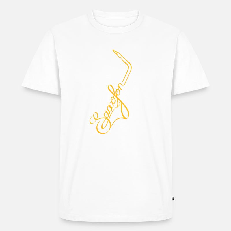 Saxophon - Männer Premium Bio T-Shirt - Weiß