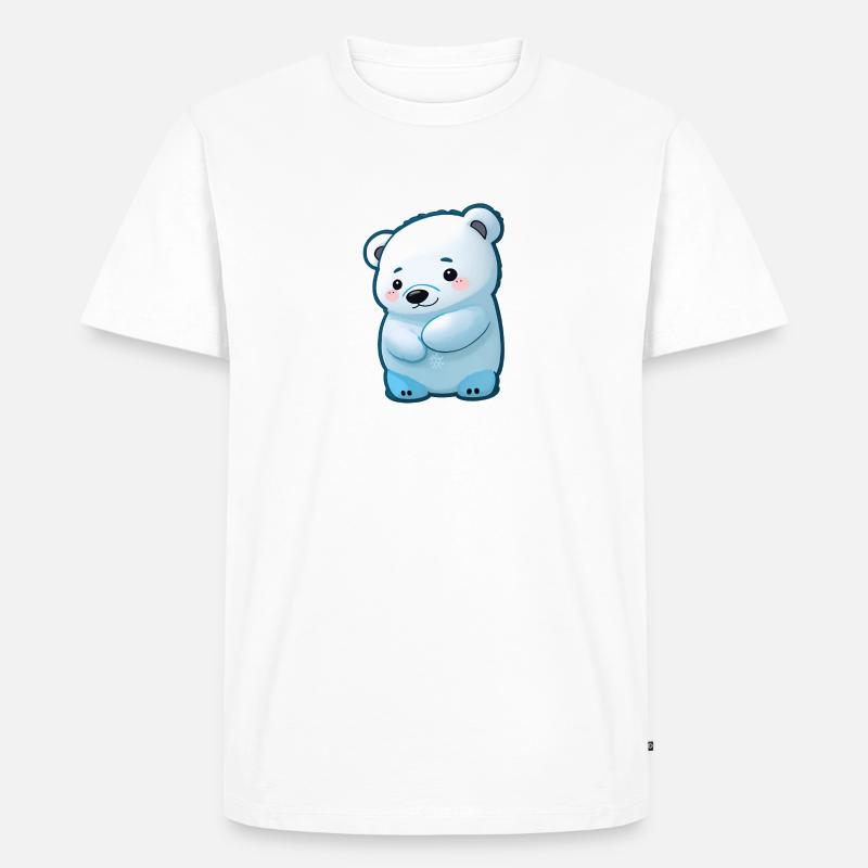 Total niedlicher Eisbär - Männer Premium Bio T-Shirt - Weiß