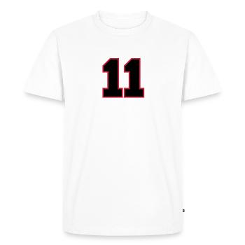 Number11 - T-shirt Premium bio Homme - blanc - Devant - Nico (187cm)