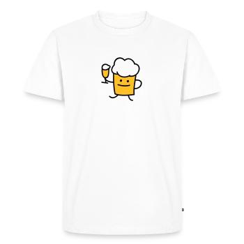 Beer with beer - T-shirt Premium bio Homme - blanc - Devant - Nico (187cm)