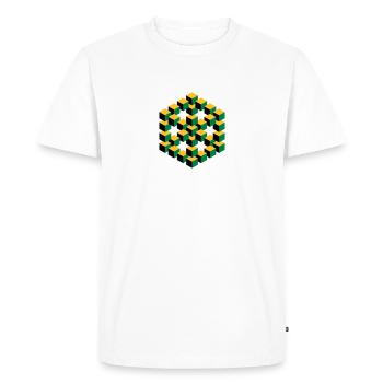 impossible figure Escher cube geometry fantasy - Men's Premium Organic T-Shirt - white - Front - Nico (187cm)