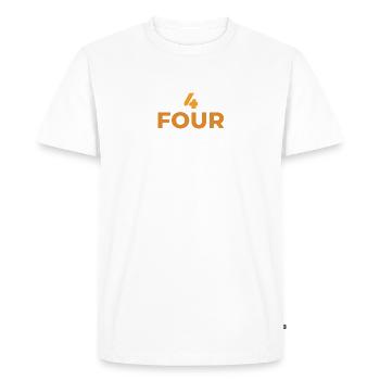 DESIGN CHIFFRE 4  ET LETTRES TYPOGRAPHY - T-shirt Premium bio Homme - blanc - Devant - Nico (187cm)