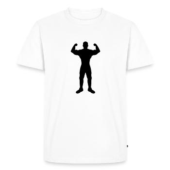 Poses Silhouette Muscular Bodybuilder - Men's Premium Organic T-Shirt - white - Front - Nico (187cm)