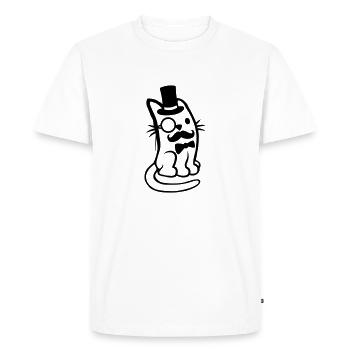 M. Cat Bart Man - T-shirt Premium bio Homme - blanc - Devant - Nico (187cm)