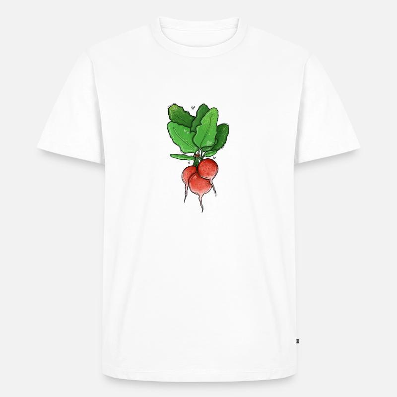 Radieschen Illustration - Männer Premium Bio T-Shirt - Weiß