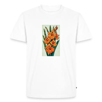 Illustration Orange Gladiolus - T-shirt Premium bio Homme - blanc - Devant - Nico (187cm)