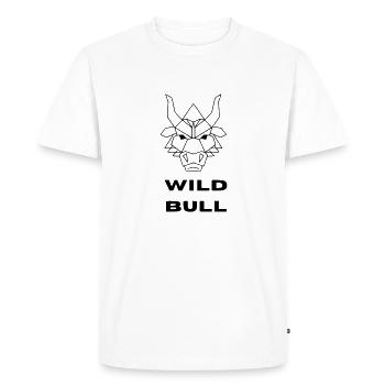 Wild Bull 2 - Men's Premium Organic T-Shirt - white - Front - Nico (187cm)