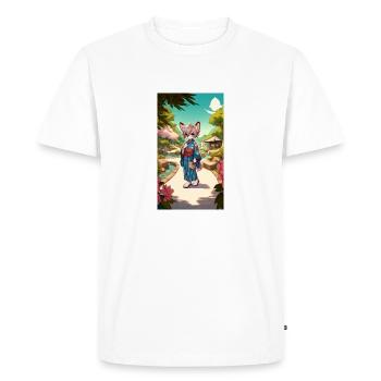 Journée sereine au jardin japonais - T-shirt Premium bio Homme - blanc - Devant - Nico (187cm)
