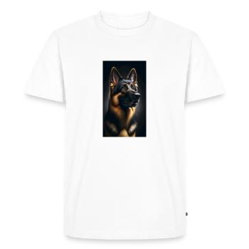 Dog German Shepherd - Men's Premium Organic T-Shirt - white - Front - Nico (187cm)