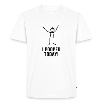 I Pooped Today Humor Irony Stick Figure - Men's Premium Organic T-Shirt - white - Front - Nico (187cm)