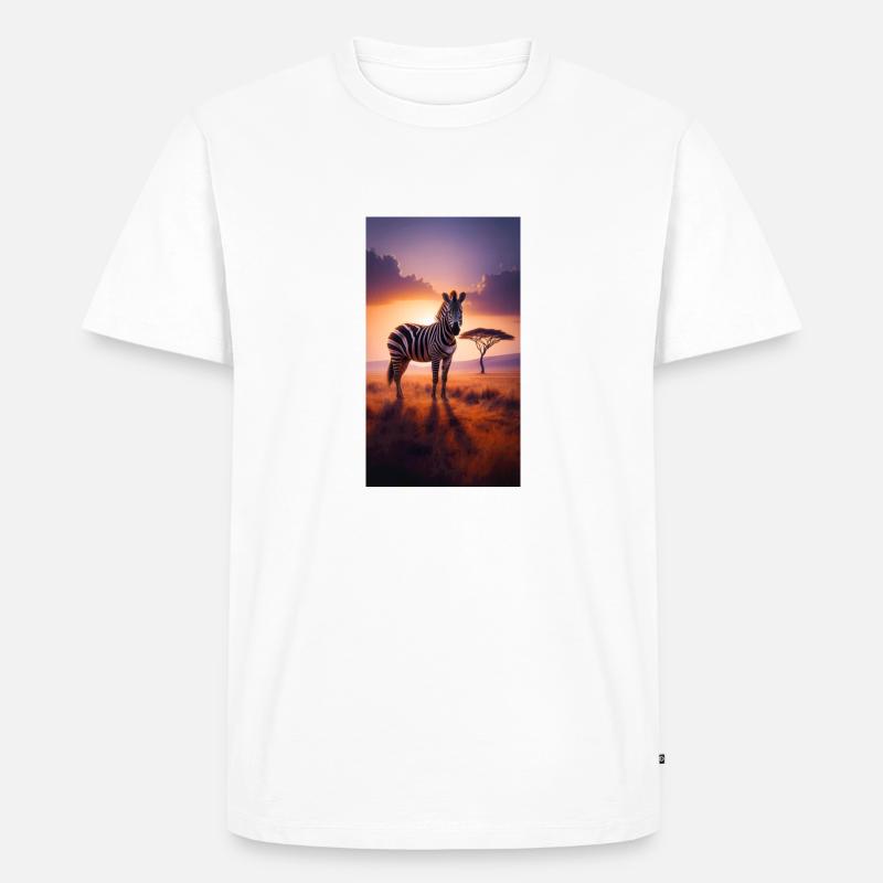 Zebra - Männer Premium Bio T-Shirt - Weiß
