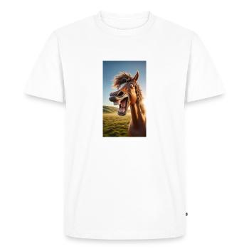 Cheval riant - T-shirt Premium bio Homme - blanc - Devant - Nico (187cm)