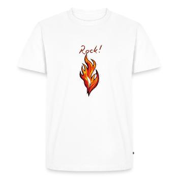 Rock Fire & Flame - Men's Premium Organic T-Shirt - white - Front - Nico (187cm)