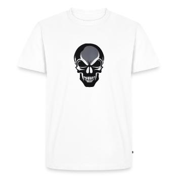 Rock Music Skull - Men's Premium Organic T-Shirt - white - Front - Nico (187cm)