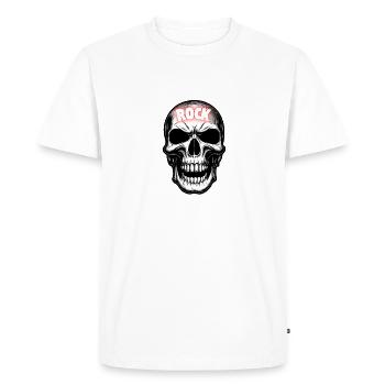 Crâne de musique rock - T-shirt Premium bio Homme - blanc - Devant - Nico (187cm)