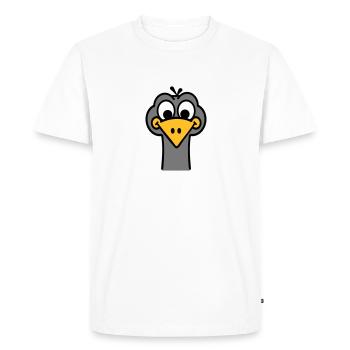 Ostrich - Men's Premium Organic T-Shirt - white - Front - Nico (187cm)