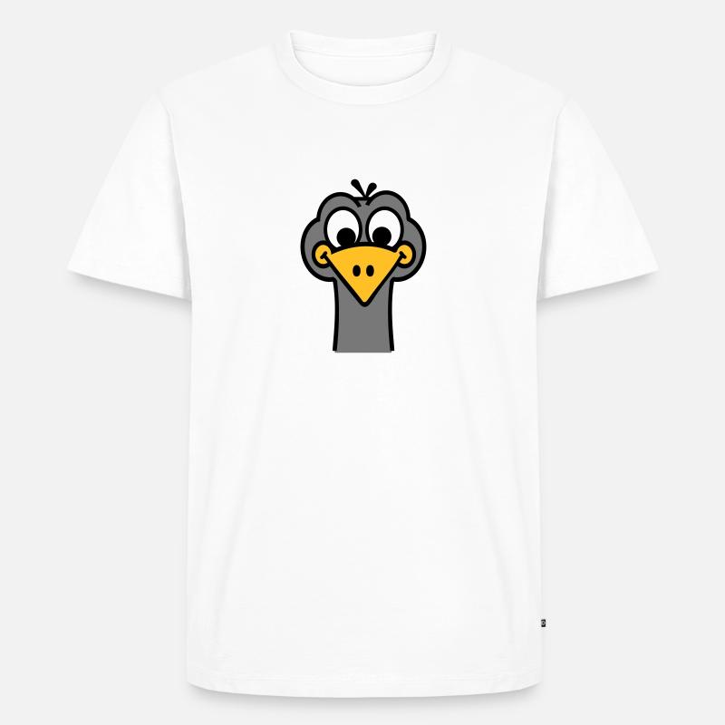 Strauß - Männer Premium Bio T-Shirt - Weiß