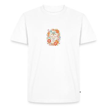 Flower Style Skull | Flowers & Skull | Mexican Art - Men's Premium Organic T-Shirt - white - Front - Nico (187cm)