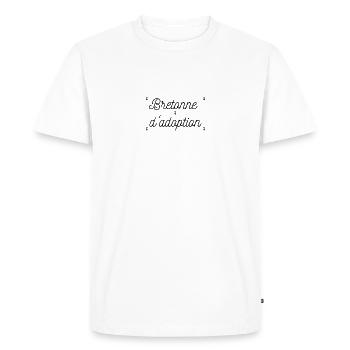Bretonne d'adoption Logo - T-shirt Premium bio Homme - blanc - Devant - Nico (187cm)